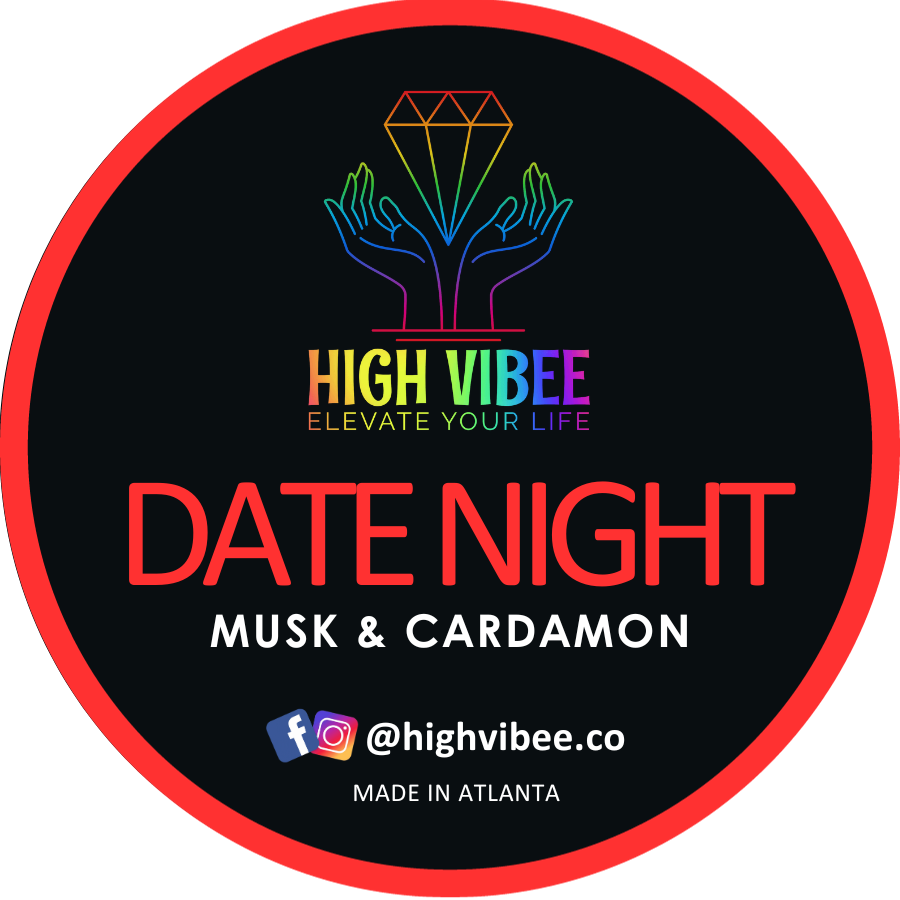 This is a photo of High Vibee's Date Night Body Butta top label.