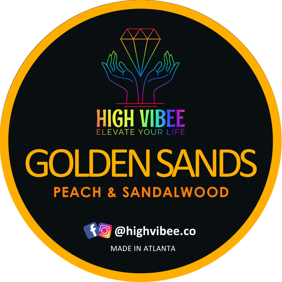 This is a photo of High Vibee's “Golden Sands” Body Butta top label.