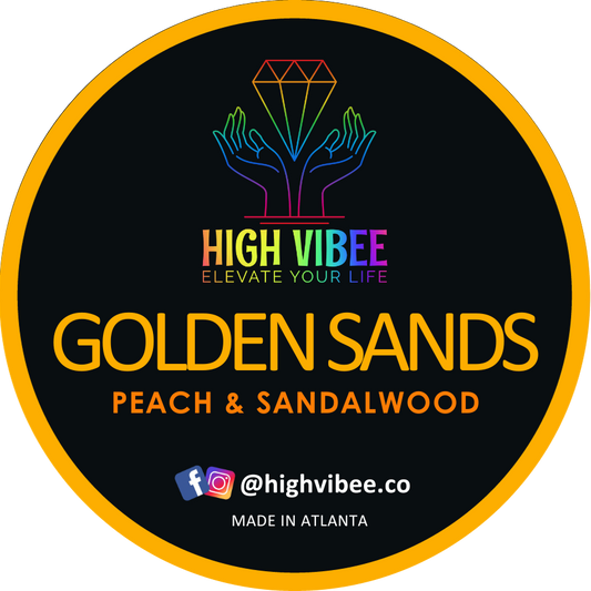 This is a photo of High Vibee's “Golden Sands” Body Butta top label.