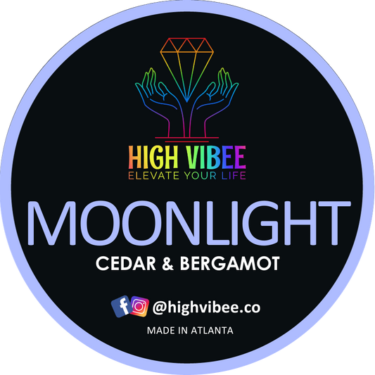 This is a photo of High Vibee's “Moonlight” Body Butta top label.