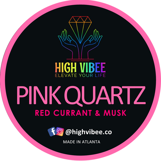 This is a photo of High Vibee's “Pink Quartz” Body Butta top label.