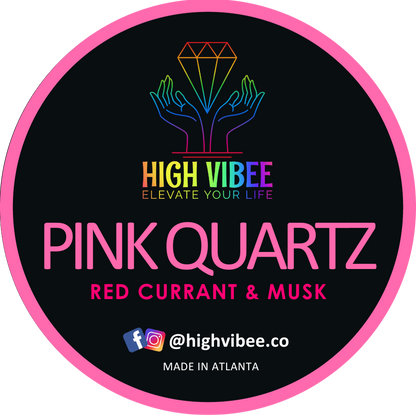  This is a photo of High Vibee's “Pink Quartz” Body Butta top label.